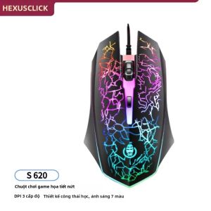 Chuột Chơi Game NexusClick Hyperspeed RGB Backlit USB 3200 Dpi Thiết Kế Công Thái Học 7D Có Dây Dành Cho Esports Laptop Và PC