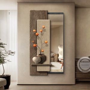 RUIBAHAO | Minimalist Sliding Concealed Full-length Mirror Decorative Painting