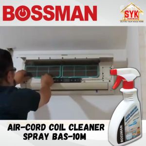 SYK Bossman BAS-10M 500ml Air Conditioner Coil Cleaner Spray Aircon Cleaning Spray Semburan Pencuci AirCon (FREE GIFT)