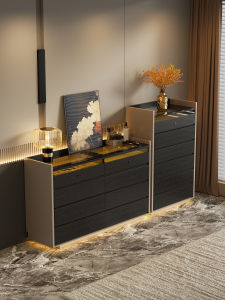 Minimalist Luxury Storage Drawer Cabinet with Fingerprint Lock