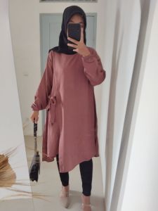 Kalila Tunik - Tunik Wanita Tali Samping Bahan Polo Linen