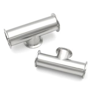 Tri clamp reducing low neck tee short outlet 1.5 2inch 304 316L sanitary stainless steel homebrew beer fittings