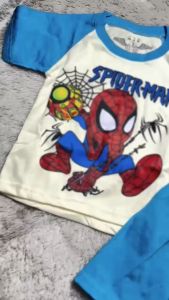 Stelan Anak Laki-laki Motif Spiderman dan Sprunki Lengan Pendek Usia 3 Bulan Sampai 10 Tahun Terbaru