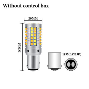 KEVANLY | 1156 P21W BA15S PY21W BAU15S 3156 7440 W21W 3030 NO Error LED Canbus Car DRL Turn Signal Light 12V DC Switchback Dual Color 12V