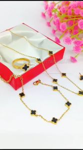 KALUNG TITANIUM VIRAL BUNGA POLOS 5 KECIL ANTI LUNTUR & ANTI KARAT (COD)
