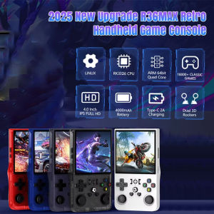Zdssy Mã Nguồn Mở R36Max Retro Cầm Tay bảng điều khiển trò chơi điện tử Rk3326 Chip 64/128G Xách Tay Túi chuyên chơi game Hệ thống Linux 4 Inch HD IPS Màn Hình Trò Chơi Giao Diện Điều Khiển Pin Lớn món quà tốt nhất Cho Cậu Bé Cô Gái