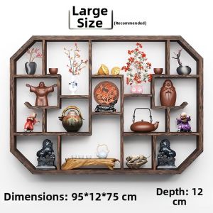 Solid Wood Wall Mounted Display Shelf Storage Bookshelf
