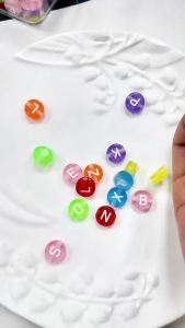 4*7mm 188pcs Assorted Color Alphabet Acrylic Beads for DIY Making Clothing Tailoring Supplies