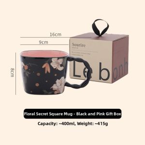 French Stylish Luxury Ceramic Square Mug