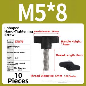 BAIRUITE | 304 Stainless Steel Adjustable T-Handle Screw Z Shape Plastic Head