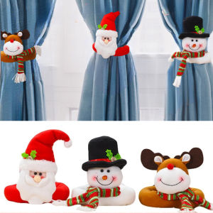 Christmas Curtain Button Ring Cartoon Doll Decoration Hotel Restaurant Decorative Window Hanging