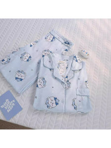 Adorable Chiikawa Childrens Sleepwear Cotton Long Sleeve Thin Home Clothes Set for Girls Spring Autumn New Style Kids Home Suit