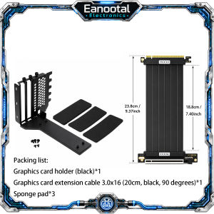 3 Slot GPU Vertical Mount Bracket Black White with Optional PCIe 3.0 4.0 x16 Riser Cable Set
