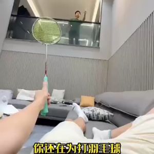 🇸🇬 [READY STOCK] Indoor Outdoor Hanging Single Badminton Rebound Trainer Children Adult Trainer Playing Badminton