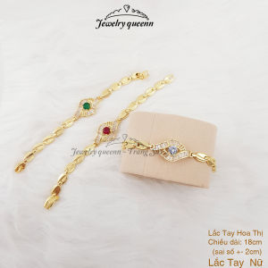 Lắc Tay Nữ Titan Đính Mặt Đá Lớn Vòng Tay Nữ Xi Mạ Vàng Cao Cấp (Không Bị Xỉn Đen) B50LTHOADE | Jewelry Queenn