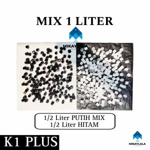 Kaldnes K1 Plus Media Filter Kaldness 1 Liter MBBR Filter Hitam / Putih / Mix Perliter