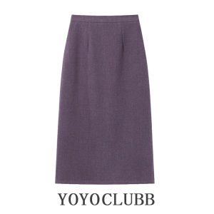 High Waist Purple Asymmetrical Woolen Skirt Womens Fashionable Versatile Mini Skirt Bodycon Style Winter New Arrival