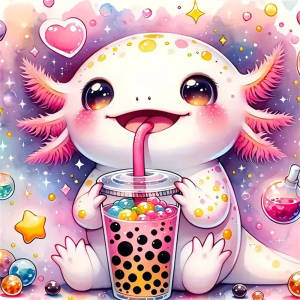 HUACAN Axolotl Full Vuông Hình Tròn Tranh Gắn Đá Bộ Hoạt Hình Động Vật Khảm Thêu Trang Trí Nhà Quà Tặng Độc Đáo Nhựa Nghệ Thuật Tranh Thêu Chữ Thập
