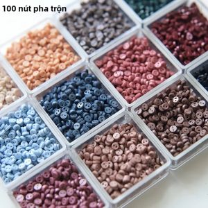 Nút Nhựa Mini Retro 3mm Dùng Cho Đồ Handmade Quần Áo Búp Bê Hoạt Hình Giày Dép May Vá Làm Scrapbook Làm Thiệp May Mặc Thủ Công 2 Lỗ