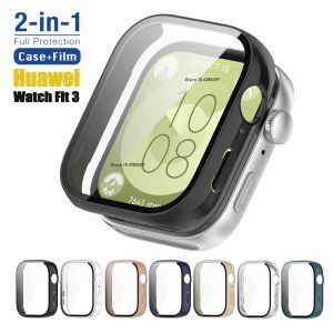Case+Glass For Huawei Watch Fit 3 Smart watch Screen Protector Full Coverage Protective Cover For watch Fit3 Bumper Accessories