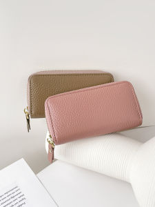 กระเป๋าใส่หลังคาล็อคหนังวัวชั้นบนขนาดเล็ก 2025 กระเป๋าใส่กุญแจแบบซิปสำหรับผู้หญิง กระเป๋าใส่กุญแจหนังแท้สไตล์เกาหลี