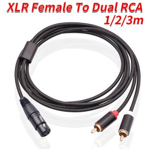 XLR To Dual RCA Y Splitter Cable Anti Shielding Adapter Cable Anti-interference for Mixer Power Amplifier Mic Accessories