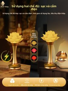 SHANYANG | Lotus Design Long-lasting Charging Buddha Lamp Pair