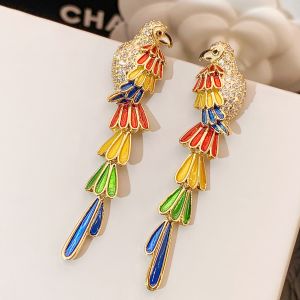 MESU.ACC | Vintage Style Colorful Parrot Earrings with Tassels