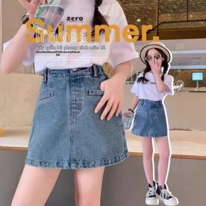 Girls Summer Casual Denim Skort