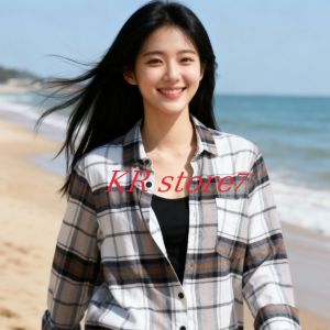 Kemeja Flanel Kotak Kotak Flanel 3D Pria Wanita Lengan Panjang