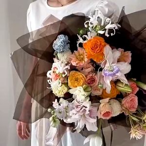 Kertas Buket Bunga Full Color Transparan Flower Wrapping Paper Full Color OPP TRANSPARENT KB102