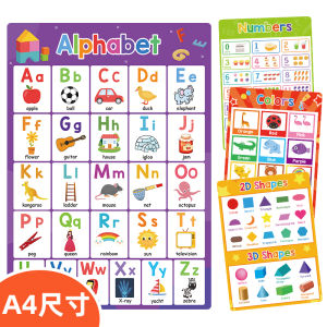 Educational Alphabet Animal Prepositions Fruits Months Seasons Poster A4