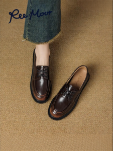 Reemoor | Fall 2026 English Style Round Head Thick Sole Loafers