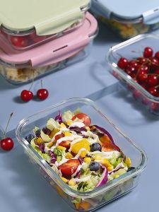 LULU Glass Lunch box For Adult Meal Prep Container Food Storage Dispenser With Valve Air Locking Lid Food Storage