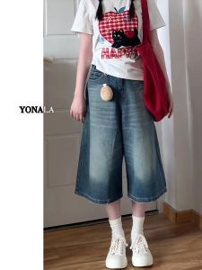 กางเกงยีนส์ทรงตรงเอวสูงทรงหลวมสำหรับผู้หญิงไซส์ใหญ่ ทรงฤดูหนาว ทรงกระต่าย กางเกงขายาวทรงหลวมสไตล์อเมริกัน