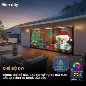 Đèn Rèm LED Thông Minh Chống Nước IP65 400 Bóng 1.6x1.6m 3x3m Điều Khiển Bằng Ứng Dụng Trang Trí Ngoài Trời Giáng Sinh Kèm Điều Khiển Từ Xa