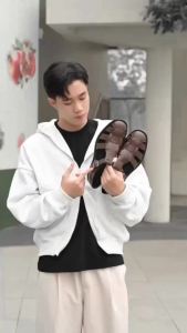 Dép rọ Da bò Buckle Sandal Lemans - Nâu Sẫm - đế Mckay cao 2.2cm bảo hành chính hãng 24 tháng