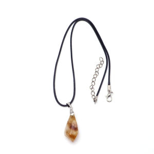 Natural Brazil Citrine Amethyst Point Irregular Shape Pendant Healing Crystals Lucky Gemstone Necklaces Jewelry Accessories Gift