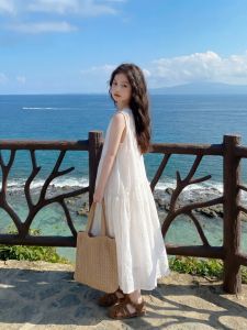 ZIRUIBABA | Resort Style White Summer Dress for Girls