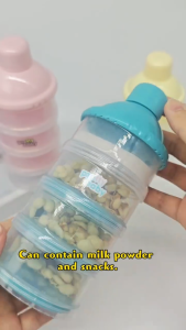 Portable transparent multi-layer milk powder box can be disassembled when going out baby large capacity milk powder Rice noodles sub packaging box yellow blue and pink color optional