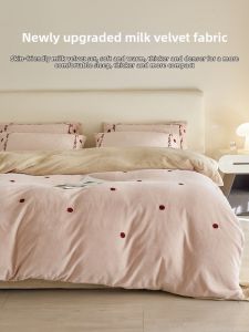shui yang | Bộ Đồ Chăn Ga Gối 4 Món Bằng Vải Voan Sữa Dày 250g