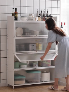 Kitchen sideboard Kitchen cabinet Storage Rack Kitchen Rack with door with wheels large capacity