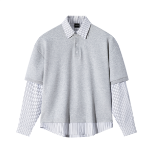 Áo Thun Polo Kẻ Sọc Phong Cách Đại Học Dài Tay Cổ Bẻ Thời Trang Thường Ngày Mùa Thu Cho Nam Và Nữ