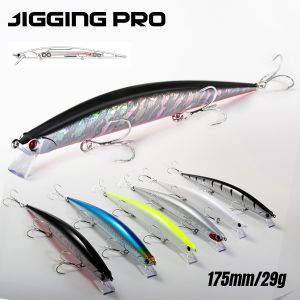 JIGGING PRO Tide Slim Minnow Fishing Lure 175mm 29g Saltwater Long Casting Sinking Large Hard Bait Seabass Tuna