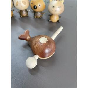 Small Wooden Fish Decompression Beating Mini Solid Wood Dharma-Vessel Whale Wooden Desktop Decoration Whale Chinese Block Creative Birthday Gift