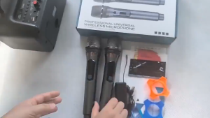 108 Rechargeable Wireless Microphone One-to-Two Stage KTV Live Streaming Singer Handheld Microphone Boom Arm Speaker Microphone