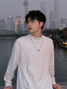 Mens Long Sleeve Thermal T-Shirt Half High Collar German Velvet Cleanfit Trendy Autumn Winter Warm Base Layer Shirt