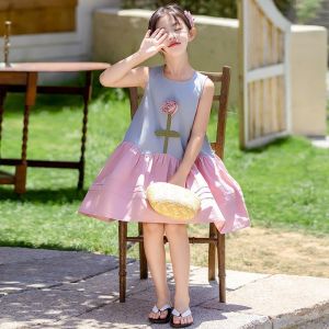 ชุดเดรสเจ้าหญิง3D ลายหมีแขนกุดเดรสสำหรับฤดูร้อนสำหรับเด็กผู้หญิงทารกแฟชั่นชุดเดรสลำลองสำหรับงานเลี้ยงวันเกิดอายุ1-7ปี