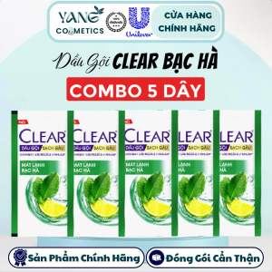 COMBO 5 Dây Dầu Gội Clear Bạc Hà 6G - Clear Dây 10 Gói Dầu Gội Dây