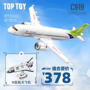 TopToy High Speed Train C919 Airplane Harmonious Large Passenger Aircraft Building Blocks Toys Educational Christmas Gifts